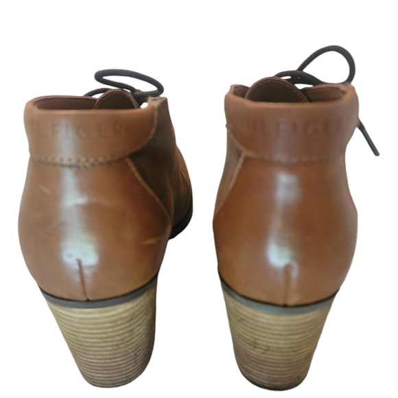 Tommy Hilfiger Ankle Booties Saddle Leather/Suede 3" Heel Women's Size 8.5 - Picture 7 of 11